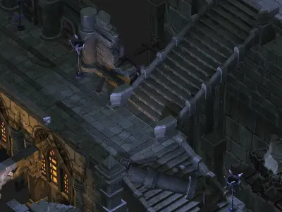 dungeons castle alcazar barbacan Low-poly 3D model