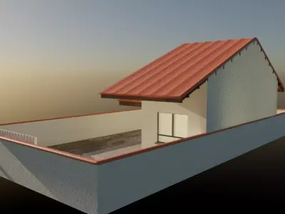 Typical Brazilian lower middle class house 3D model