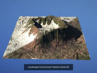 5 Landscape Environment Volcano Snow Volume 02 3D Model Pack