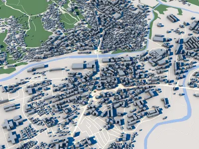 Cityscape Mitrovica Kosovo 3D model