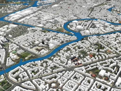 Cityscape Berlin Germany 3D model