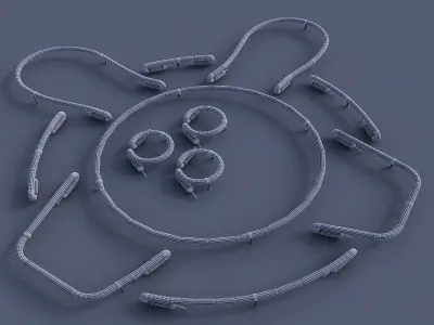 Neon Bowling Sign Low-poly 3D model