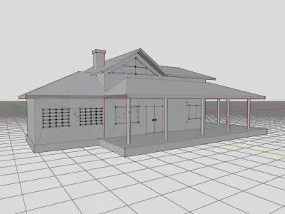 Casa lowpoly house Low-poly 3D model