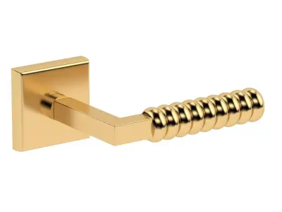 Rose Door Handle Brass 3D model