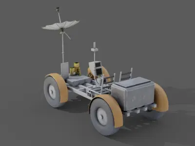 Space Rover Vehicle Stylized Low Poly Low-poly 3D model