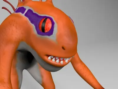 Humanoid frog character Low-poly 3D model