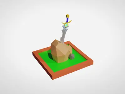 Low Poly Sword 3D Model Free low-poly 3D model