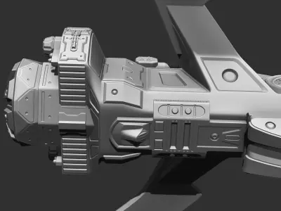 Spaceship-Gladiator spacecraft with gun 3D print model