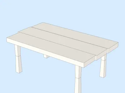 Hand Painted Wooden Table Free low-poly 3D model