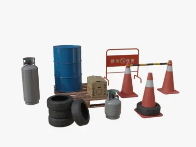 Street Props Low-poly 3D model