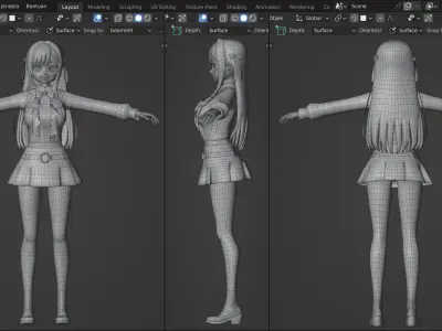 3D Character Alina Clover Low-poly 3D model