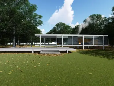 The Farnsworth House by Ludwig Mies van der Rohe 3D model