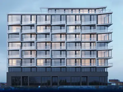 Modern residential building 3 3D model