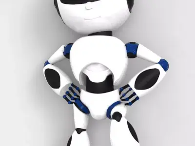 Robot on orange box 3D print model