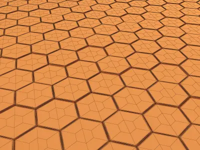Paving stone  hexagon 3D model