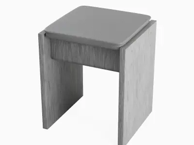 Wooden Stool 03 3D model