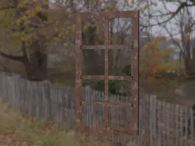 Realistic Wooden Window Frame with Dust Texture Low-poly 3D model
