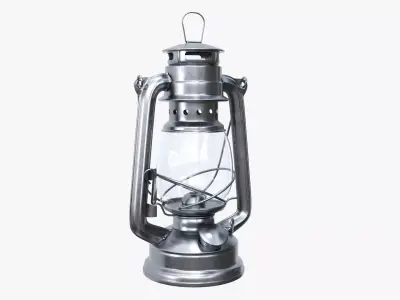 Old kerosene metal lamp 03 3D model
