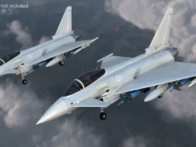  Eurofighter Typhoon Jet with Weaponry Rigged 