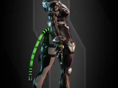 SpiderCat Low-poly 3D model