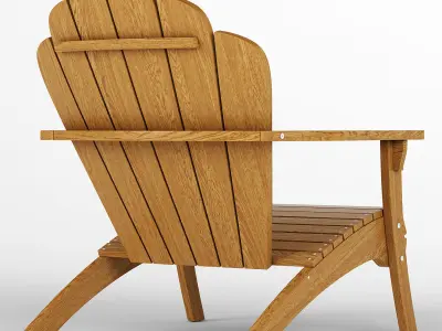 Adirondack footstool and chair 3D model