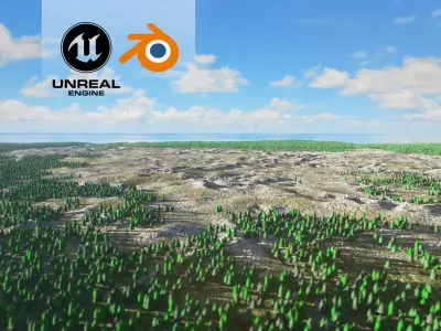 Volcano Mountain Range Version 8 3D model