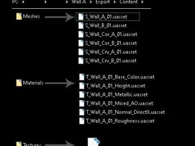  building  Modular Kit - wall collection - PBR  3D Model Pack