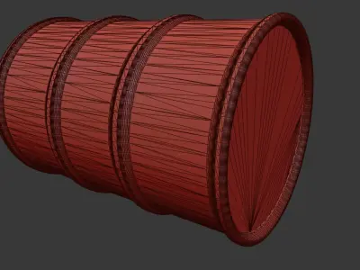 Green Oil Barrel 3D model