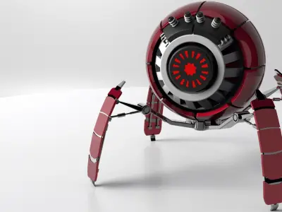 Sphere Robot - Super Detailed Low-poly 3D model
