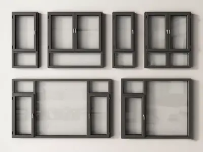 modern windows glass Sliding Architecture 3D model 26