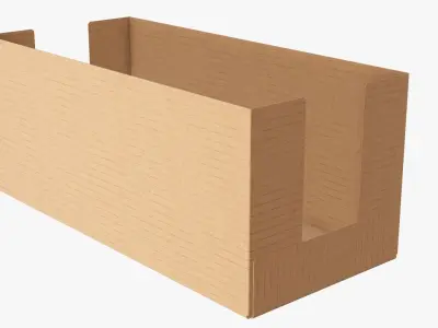 Tray cardboard box short shelf 3D model