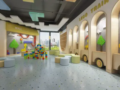  kindergarten Low-poly 3D model