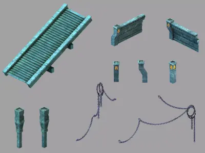 Underground Palace - Ground Palace Fence 01 3D model