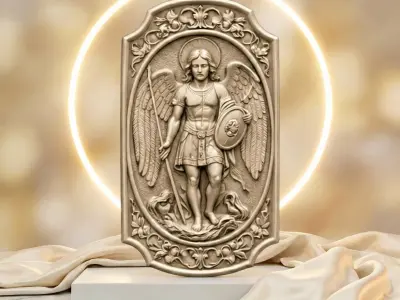 Archangel Guardian Relief 3D Model 3D print model