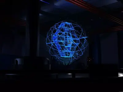 Spacestation 3D Model light projection 3D model