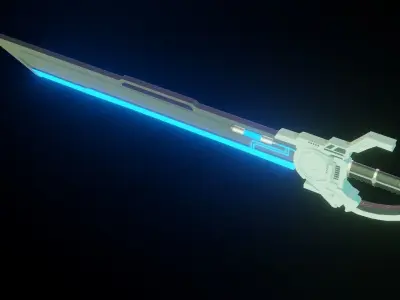 Sci-fi saber Blender Low-poly game ready Low-poly 3D model