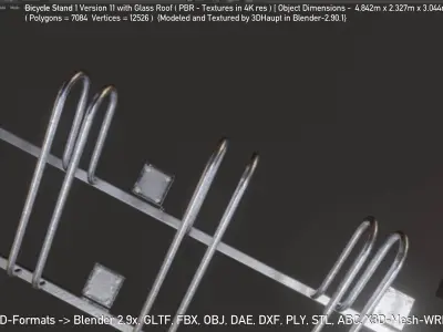 Bicycle Stand 1 Version 11 Glass Roof Low-poly 3D model