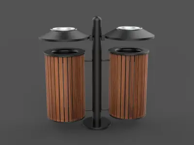 Outdoor Trash Bin 02 3D model