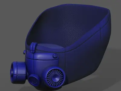 Gas mask respirator scifi futuristic 3d  Low-poly 3D model 5