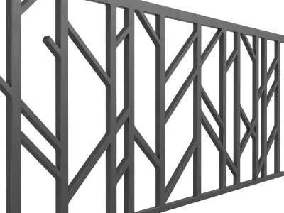 Set of modern railings 3D model
