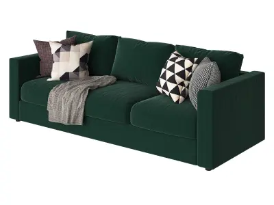 Vimle 3 emerald velvet sofa 3D model