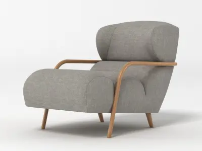 Mama with Bent Wood Arms Chair 3D model