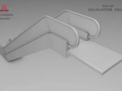 ELEVATOR 3D MODEL LOW POLY escalator design Low-poly 3D model
