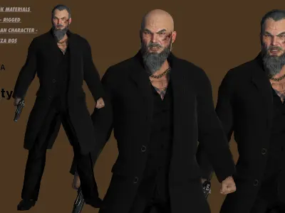 AAA 3D REALISTIC ASIAN JAPANESE MAN CHARACTER - OLD YAKUZA