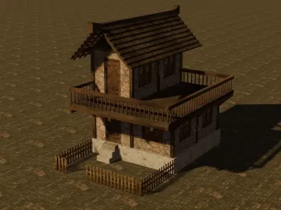 Medieval house seven 19 Low-poly 3D model