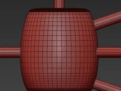 Modo chandelier rectangle 14 globes von Roll Hill 3D model