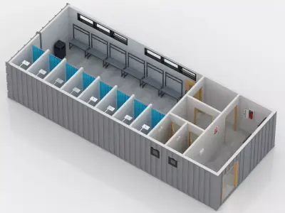 Container Changing Room 3D model