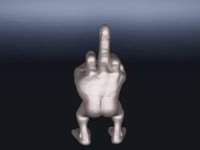 Middle Finger with Legs 3D Model  Humorous and Bold Figurine  Free 3D print model