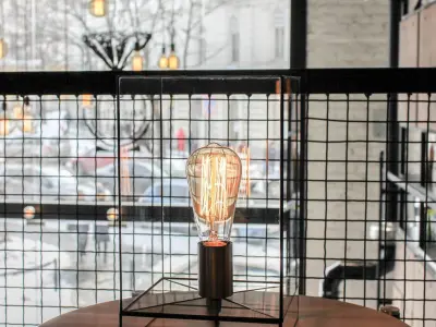 Table geometric glass light Cuboid Free 3D model