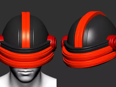 helmet high poly sculpt 3d printable ver 7 3D model 3D model
